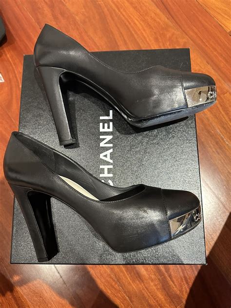 chanel open toe shoes|Chanel cap toe boots.